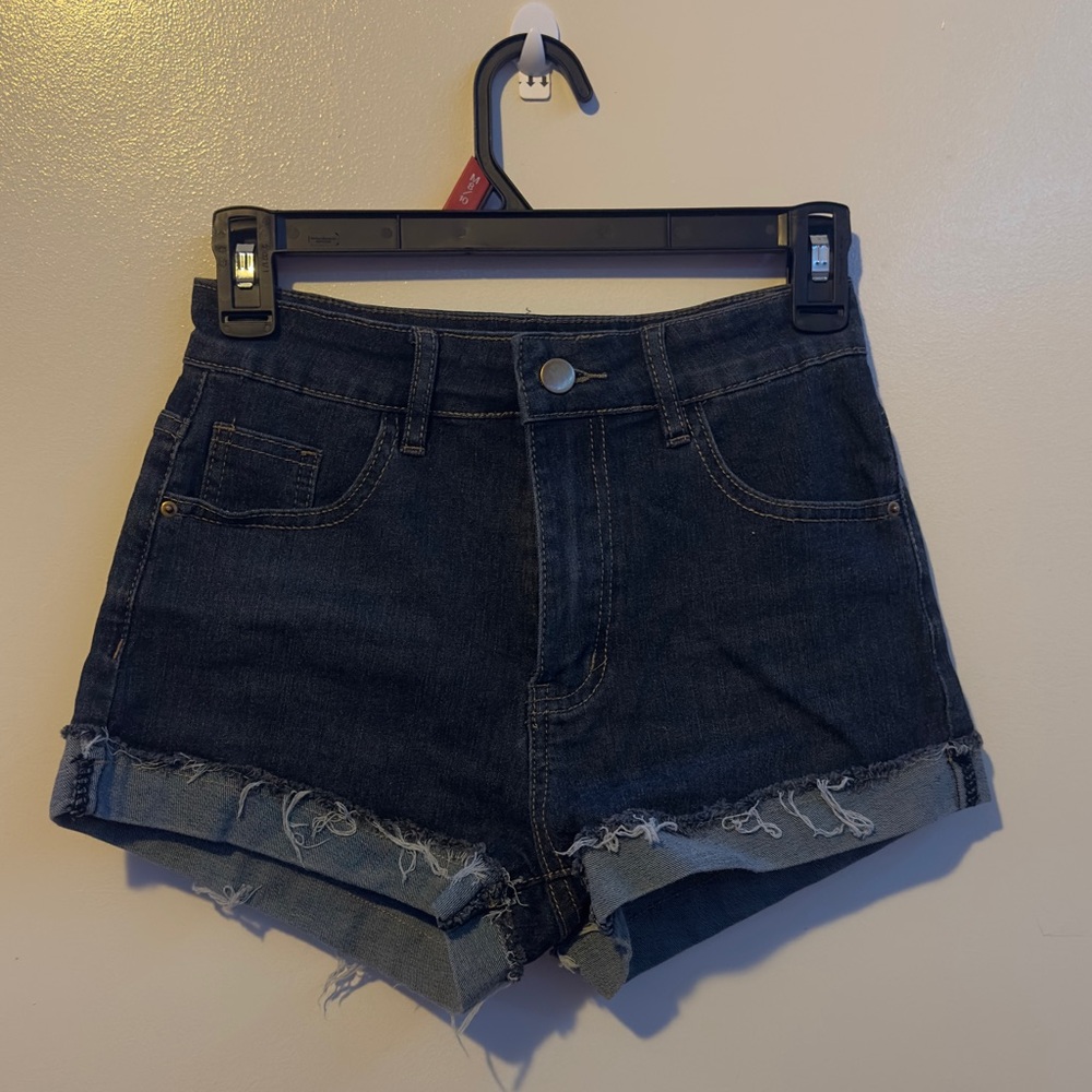 ROMWE Women’s Dark Blue Denim Shorts